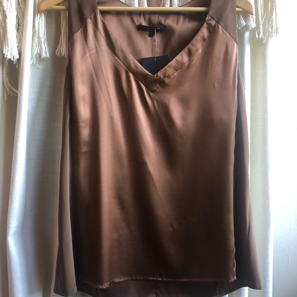 Nanette Lepore silk and satin shell top Large